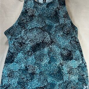 Under Armour Teal Blue/Green and Black Patterned Tank Top